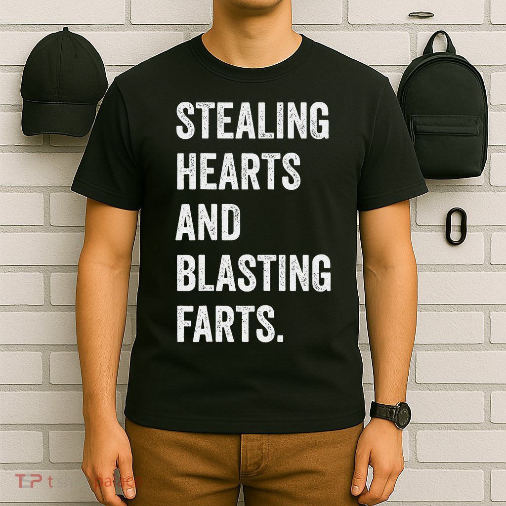 Stealing Hearts And Blasting Farts Retro Vintage T-Shirt