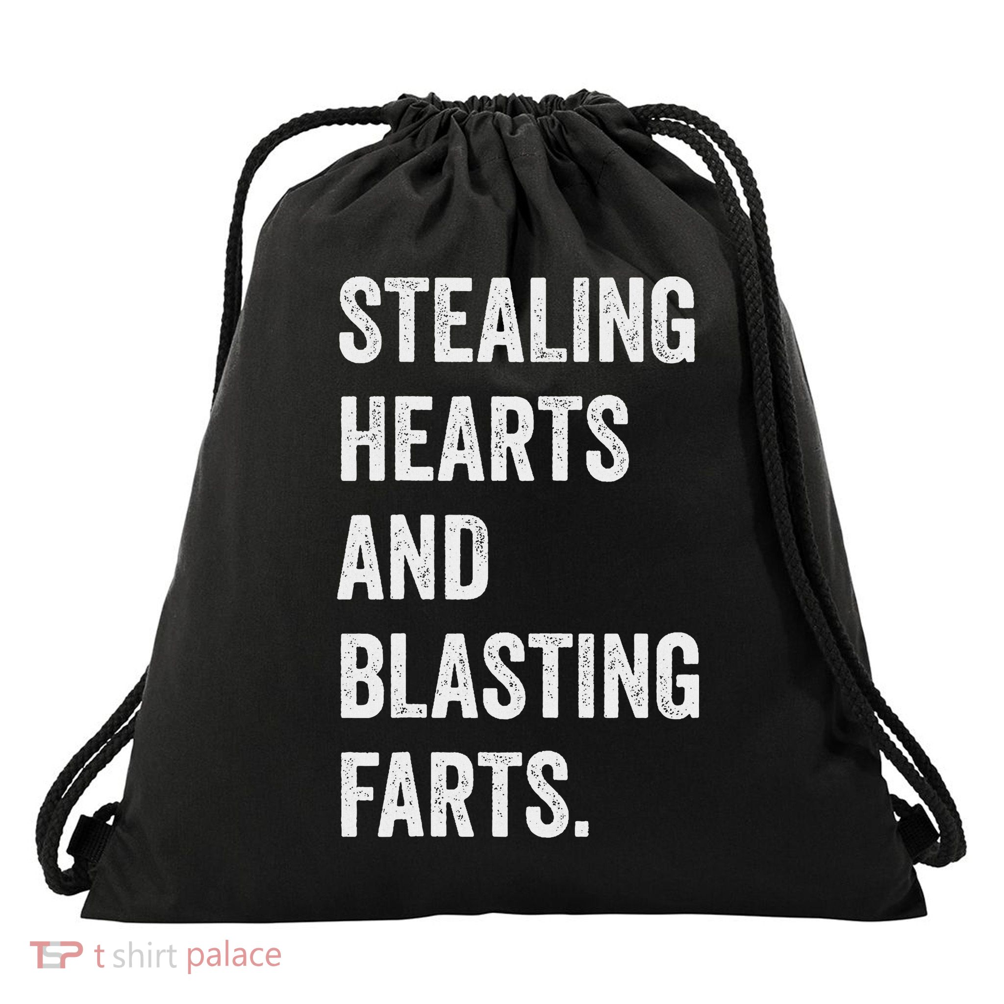 Stealing Hearts And Blasting Farts Retro Vintage Drawstring Bag