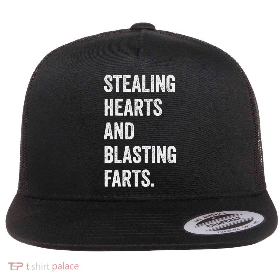 Stealing Hearts And Blasting Farts Retro Vintage Flatbill Hat