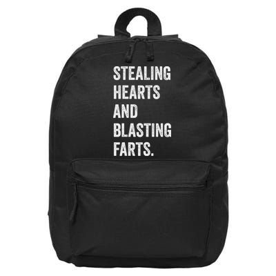 Stealing Hearts And Blasting Farts Retro Vintage 16 in Basic Backpack