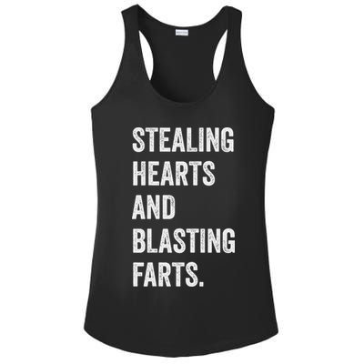 Stealing Hearts And Blasting Farts Retro Vintage Ladies PosiCharge Competitor Racerback Tank