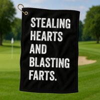 Stealing Hearts And Blasting Farts Retro Vintage Golf Towel