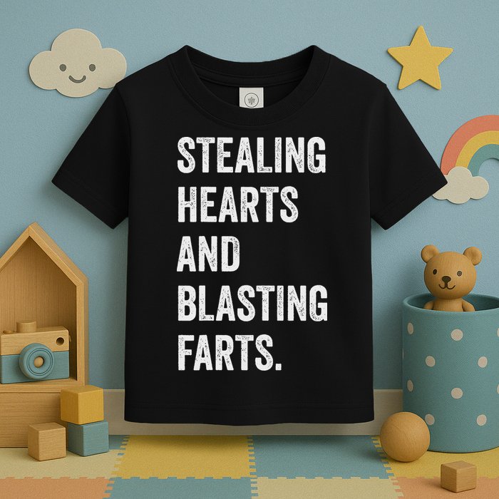 Stealing Hearts And Blasting Farts Retro Vintage Toddler T-Shirt