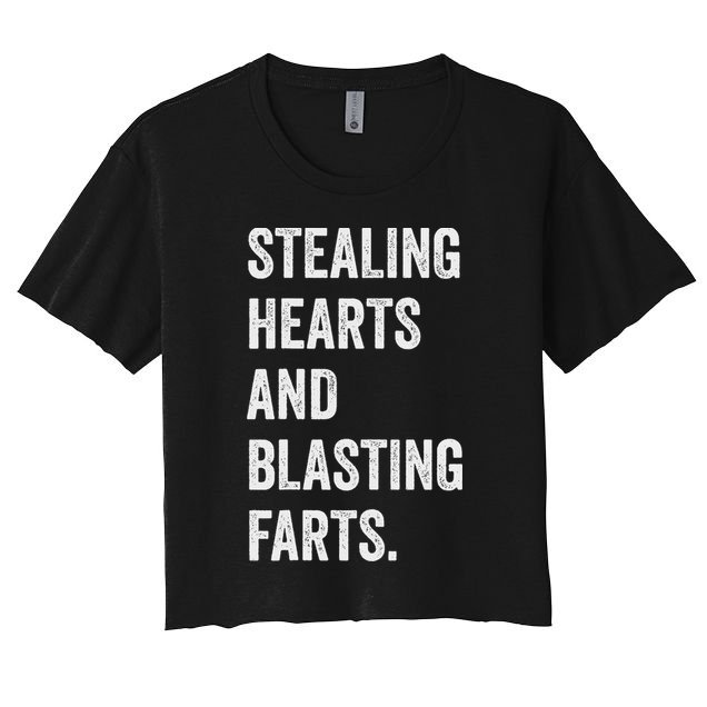 Stealing Hearts And Blasting Farts Retro Vintage Crop Top