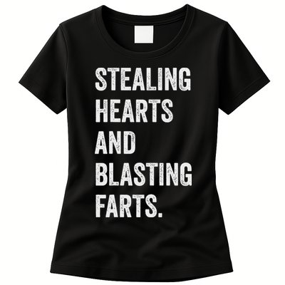 Stealing Hearts And Blasting Farts Retro Vintage Womens T-Shirt
