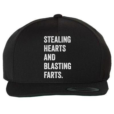 Stealing Hearts And Blasting Farts Retro Vintage Wool Snapback Cap