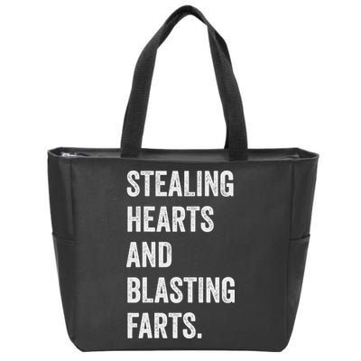 Stealing Hearts And Blasting Farts Retro Vintage Zip Tote Bag