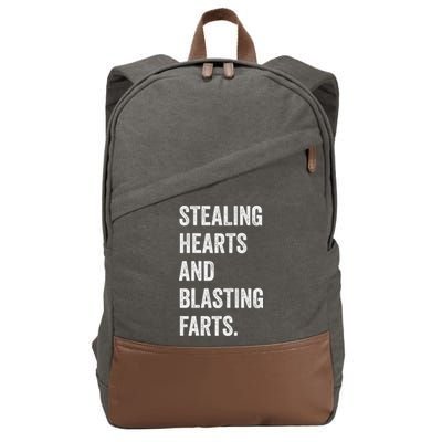 Stealing Hearts And Blasting Farts Retro Vintage Cotton Canvas Backpack
