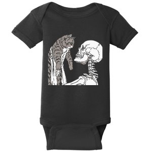 Skeleton Holding A Ca Lazy Halloween Costume Skull Baby Bodysuit