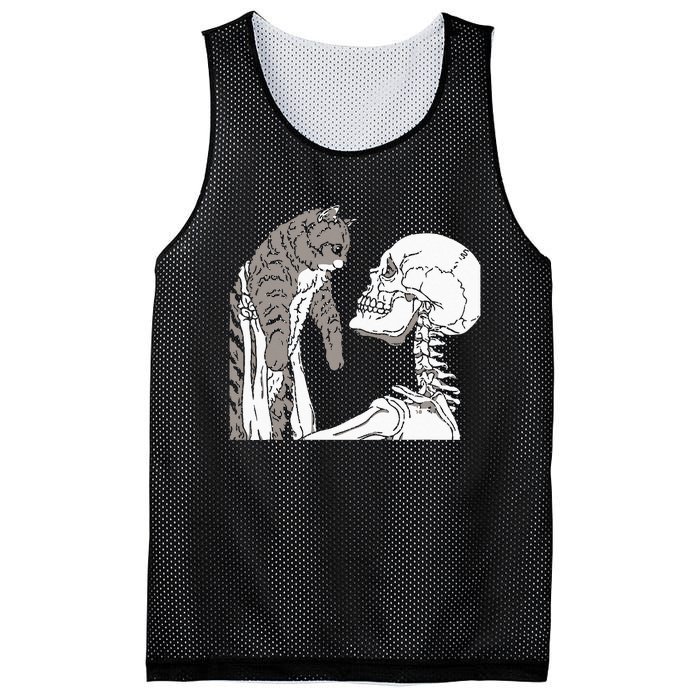 Skeleton Holding A Cat Lazy Halloween Costume Skull Mesh Reversible Basketball Jersey Tank