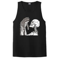 Skeleton Holding A Cat Lazy Halloween Costume Skull PosiCharge Competitor Tank