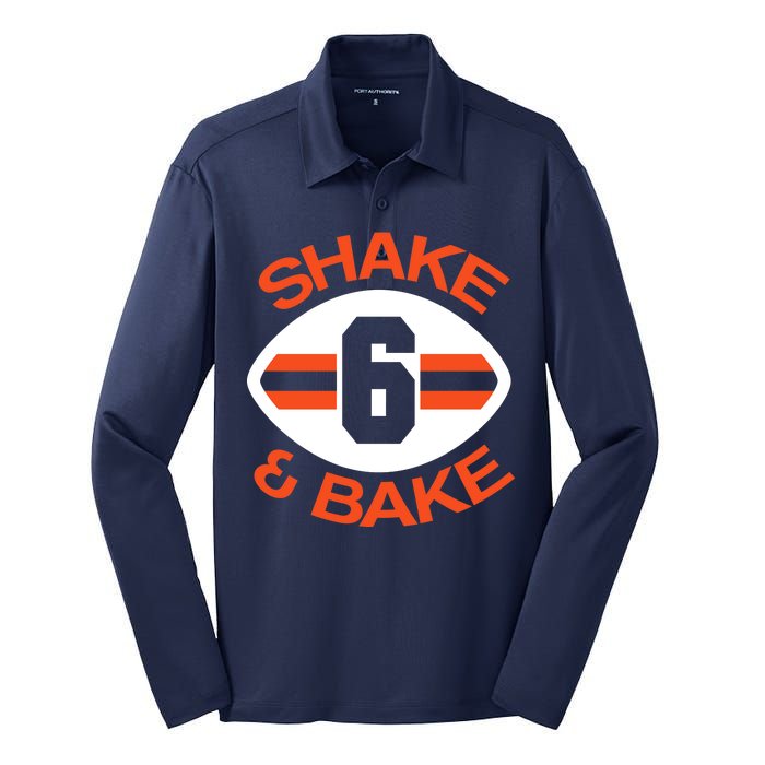 Shake & Bake Cleveland Footbal Silk Touch Performance Long Sleeve Polo