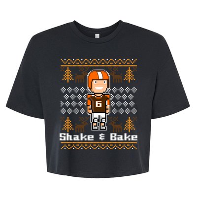 Shake & Bake Football Ugly Christmas Sweater Bella+Canvas Jersey Crop Tee