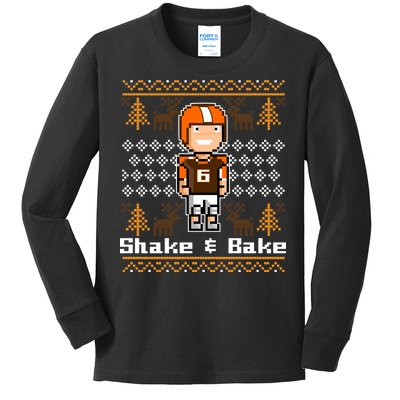 Shake & Bake Football Ugly Christmas Sweater Kids Long Sleeve Shirt