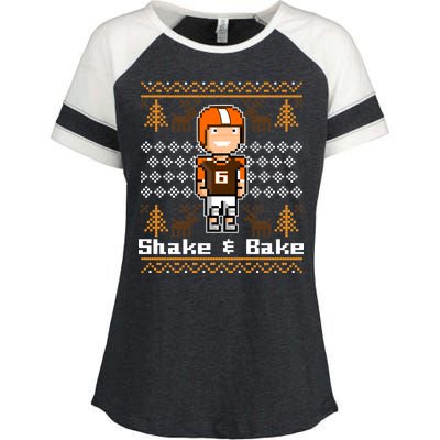 Shake & Bake Football Ugly Christmas Sweater Enza Ladies Jersey Colorblock Tee