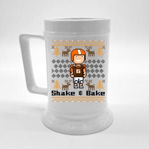 Shake & Bake Football Ugly Christmas Sweater Beer Stein