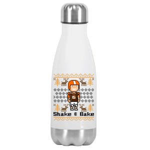 Shake & Bake Football Ugly Christmas Sweater Stainless Steel Insulated Water Bottle