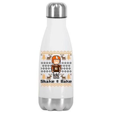 Shake & Bake Football Ugly Christmas Sweater Stainless Steel Insulated Water Bottle