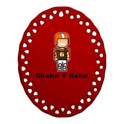 Shake and Bake Cleveland, Ohio Football Ceramic Oval Ornament