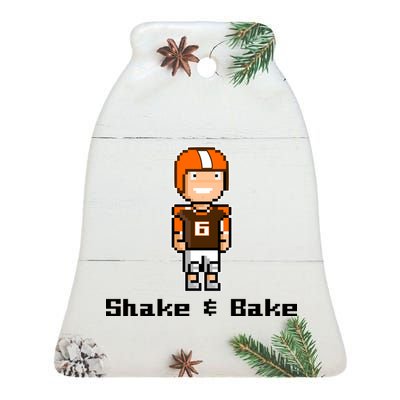 Shake and Bake Cleveland, Ohio Football Ceramic Bell Ornament