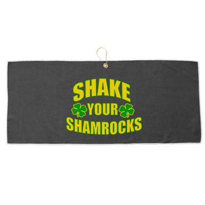 Shake Your Shamrocks Funny St Patricks Day Large Microfiber Waffle Golf Towel