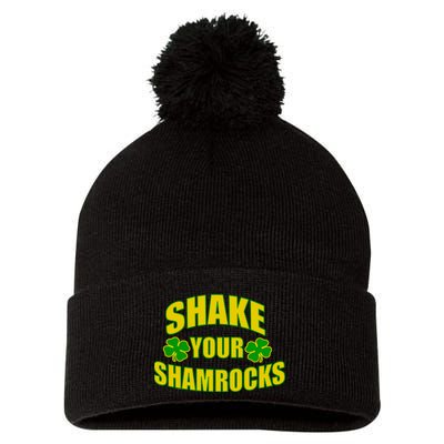 Shake Your Shamrocks Funny St Patricks Day Pom Pom 12in Knit Beanie