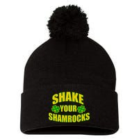 Shake Your Shamrocks Funny St Patricks Day Pom Pom 12in Knit Beanie