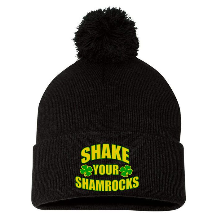 Shake Your Shamrocks Funny St Patricks Day Pom Pom 12in Knit Beanie