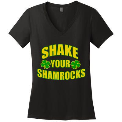 Shake Your Shamrocks Funny St Patricks Day Women's V-Neck T-Shirt
