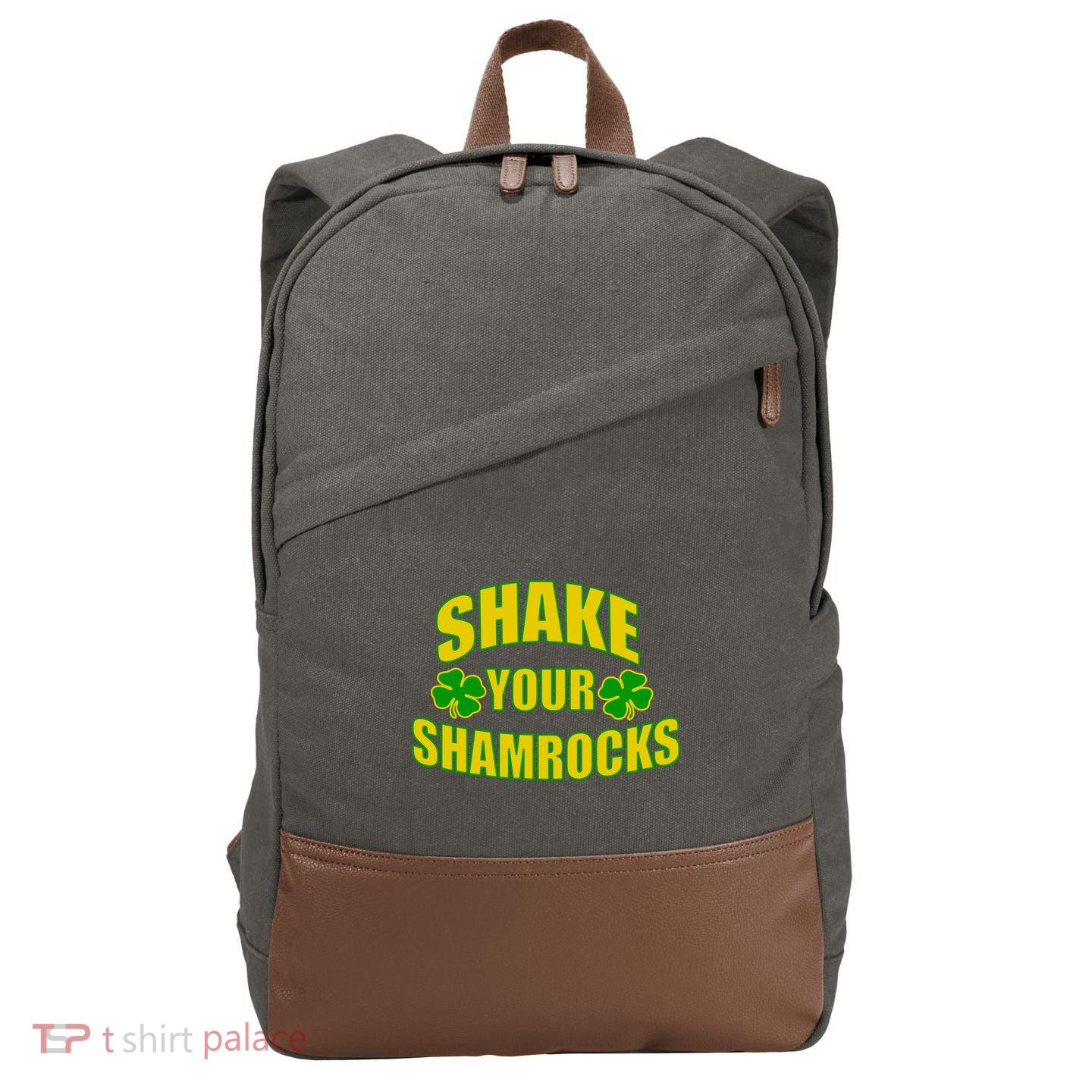 Shake Your Shamrocks Funny St Patricks Day Cotton Canvas Backpack