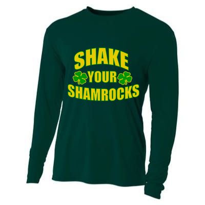 Shake Your Shamrocks Funny St Patricks Day Cooling Performance Long Sleeve Crew