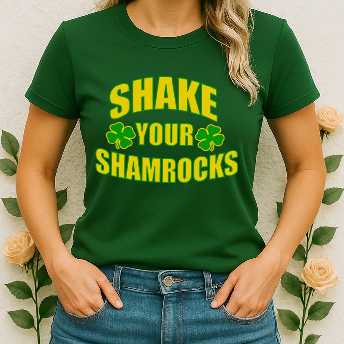 Shake Your Shamrocks Funny St Patricks Day Womens T-Shirt