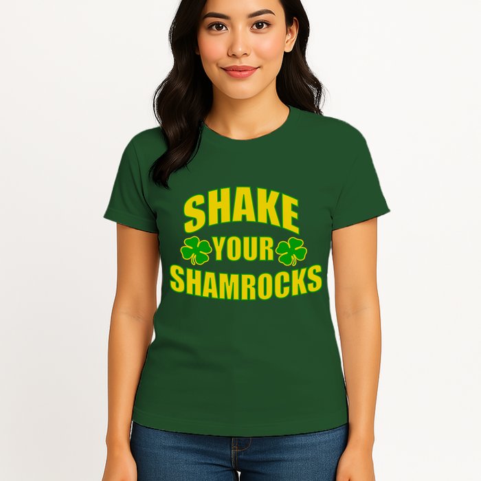Shake Your Shamrocks Funny St Patricks Day Womens T-Shirt