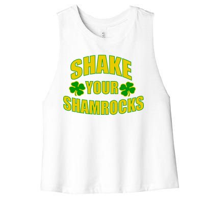 Shake Your Shamrocks Funny St Patricks Day Women's Racerback Cropped Tank