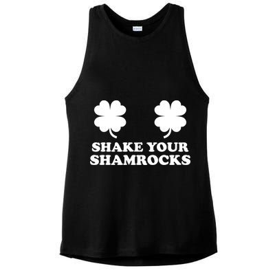 Shake Your Shamrocks St. Patrick's Day Clover Ladies PosiCharge Tri-Blend Wicking Tank