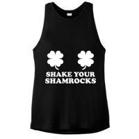 Shake Your Shamrocks St. Patrick's Day Clover Ladies PosiCharge Tri-Blend Wicking Tank