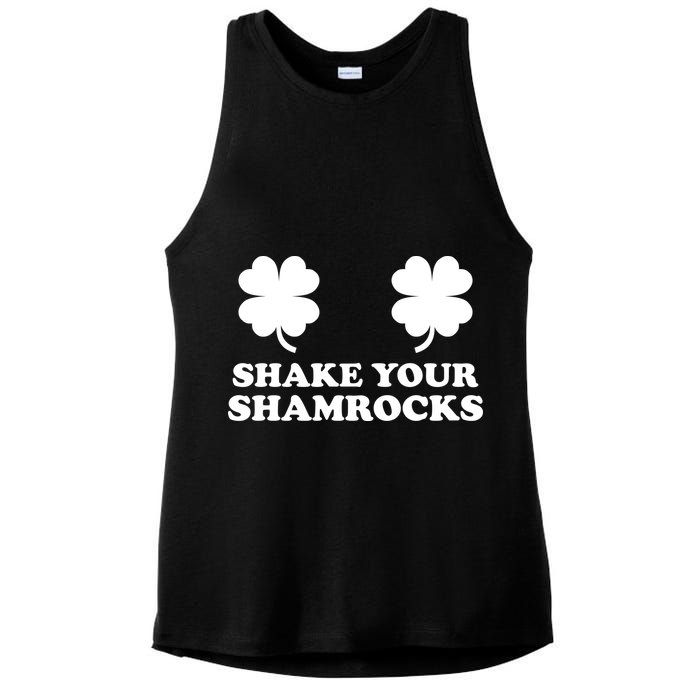 Shake Your Shamrocks St. Patrick's Day Clover Ladies PosiCharge Tri-Blend Wicking Tank