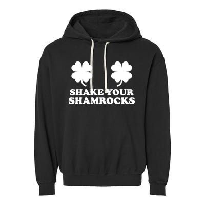 Shake Your Shamrocks St. Patrick's Day Clover Garment-Dyed Fleece Hoodie