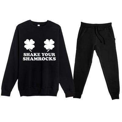 Shake Your Shamrocks St. Patrick's Day Clover Premium Crewneck Sweatsuit Set