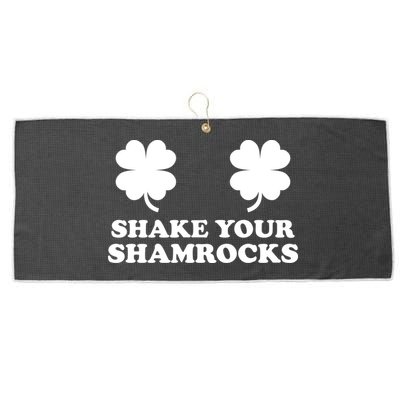 Shake Your Shamrocks St. Patrick's Day Clover Large Microfiber Waffle Golf Towel
