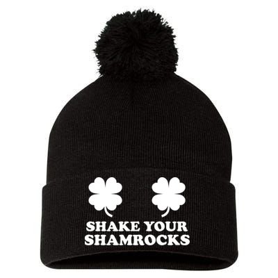 Shake Your Shamrocks St. Patrick's Day Clover Pom Pom 12in Knit Beanie