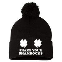 Shake Your Shamrocks St. Patrick's Day Clover Pom Pom 12in Knit Beanie