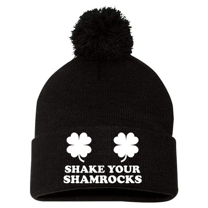 Shake Your Shamrocks St. Patrick's Day Clover Pom Pom 12in Knit Beanie