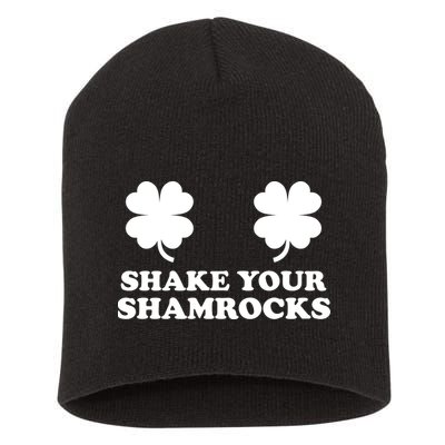 Shake Your Shamrocks St. Patrick's Day Clover Short Acrylic Beanie
