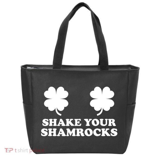 Shake Your Shamrocks St. Patrick's Day Clover Zip Tote Bag