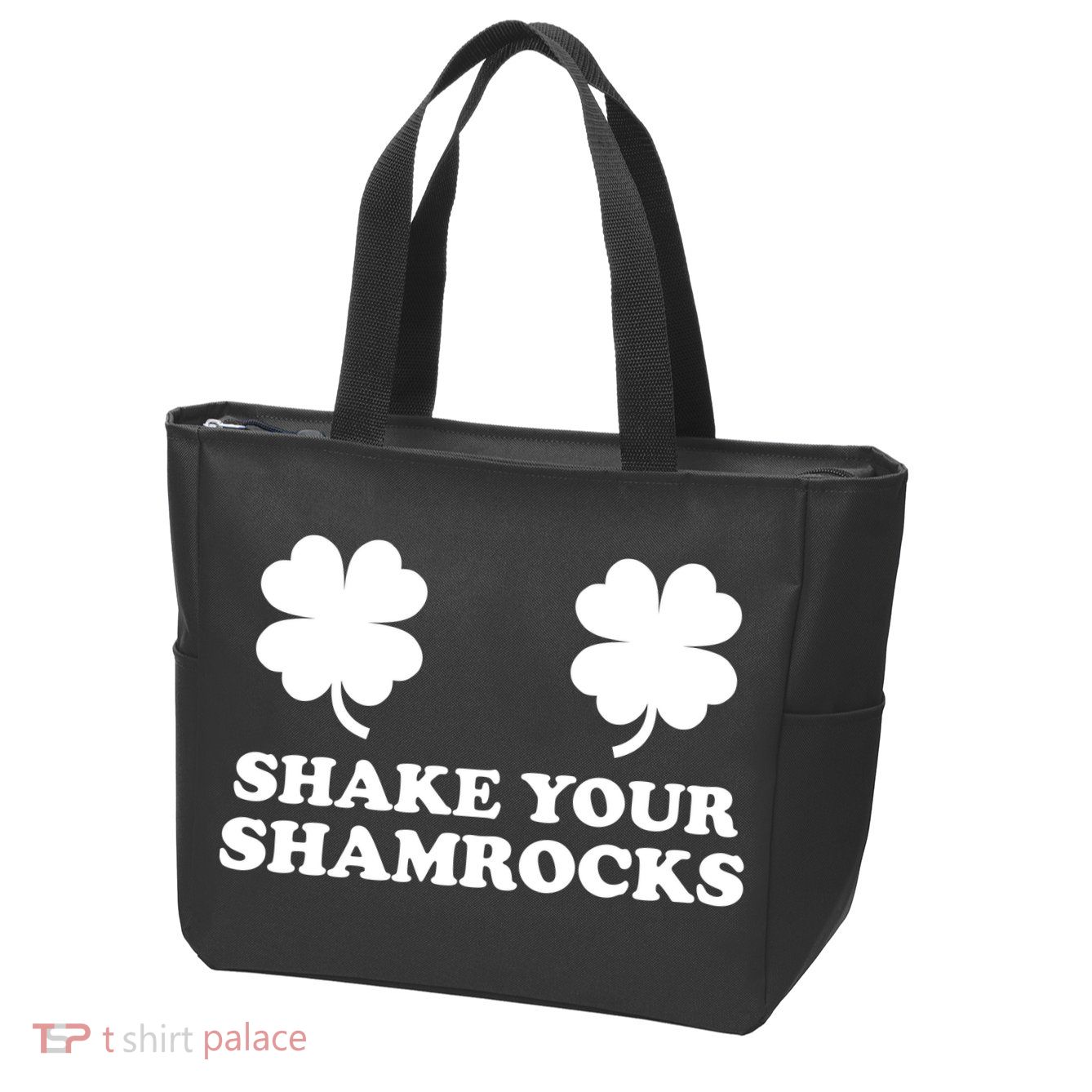 Shake Your Shamrocks St. Patrick's Day Clover Zip Tote Bag