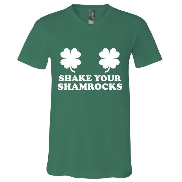 Shake Your Shamrocks St. Patrick's Day Clover V-Neck T-Shirt