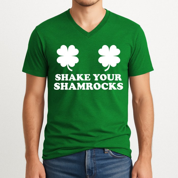 Shake Your Shamrocks St. Patrick's Day Clover V-Neck T-Shirt