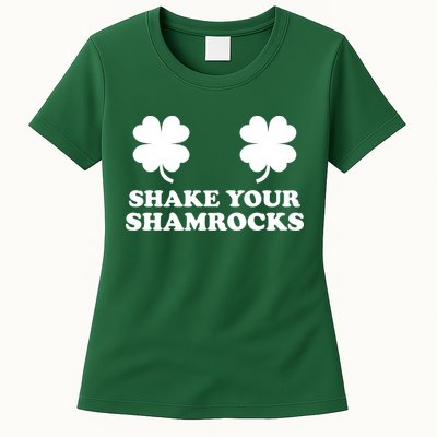 Shake Your Shamrocks St. Patrick's Day Clover Womens T-Shirt