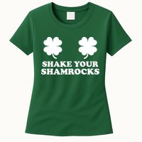 Shake Your Shamrocks St. Patrick's Day Clover Womens T-Shirt